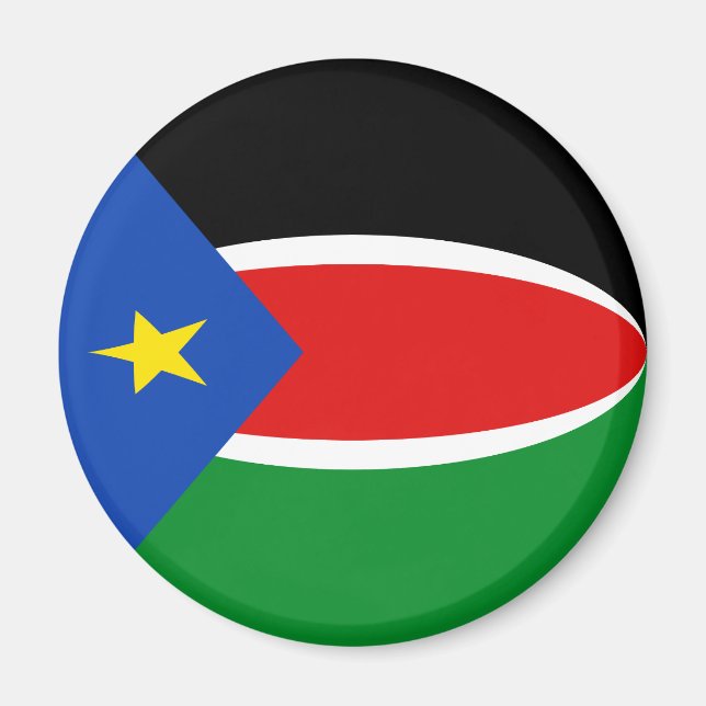 Sydsudan Fisheye Flagga Magnet (Framsidan)
