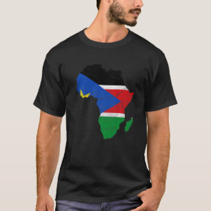 Sydsudan Flagga Afrika Kontinent Silhuett Söder T Shirt