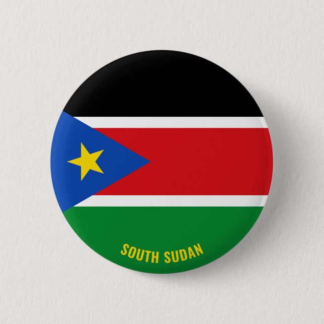 Sydsudan Flagga Charming Patriotic Knapp (Framsida)