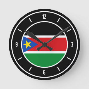 Sydsudan Flagga Elegant Rund Klocka