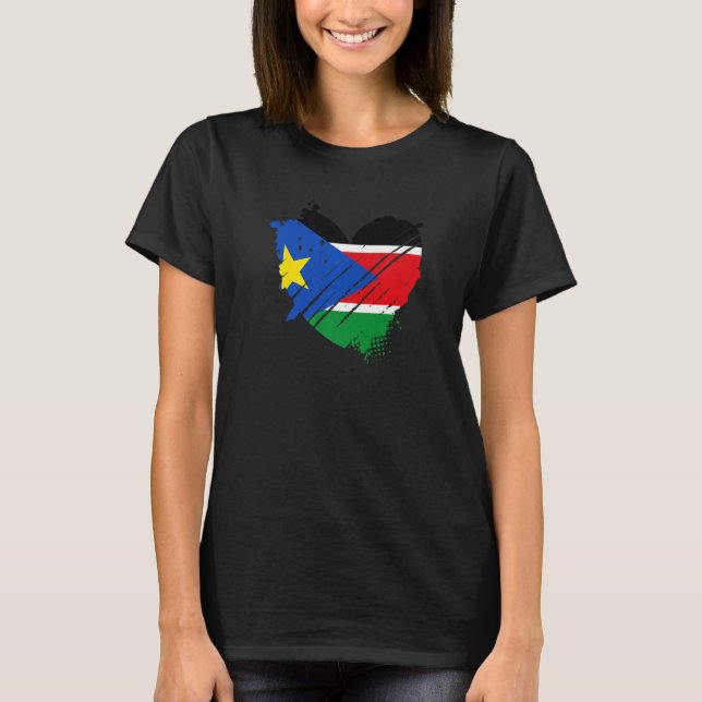Sydsudan Flagga I kärlek T Shirt (Framsida)