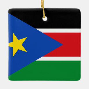 Sydsudan Flagga Julgransprydnad Keramik