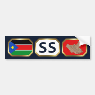 Sydsudan flagga kartkod dekal