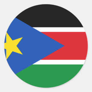 Sydsudan Flagga Runt Klistermärke