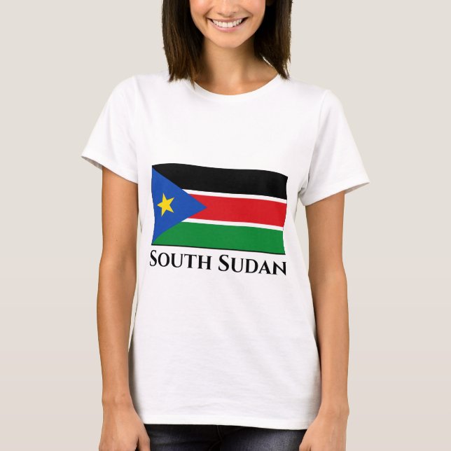 Sydsudan Flagga T Shirt (Framsida)