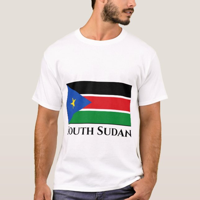 Sydsudan Flagga T Shirt (Framsida)