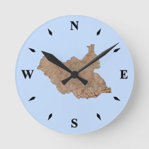 Sydsudan Karta Clock Rund Klocka