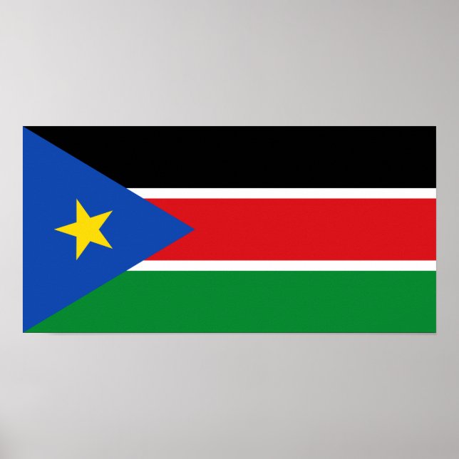 Sydsudan National Flagga Poster (Framsidan)