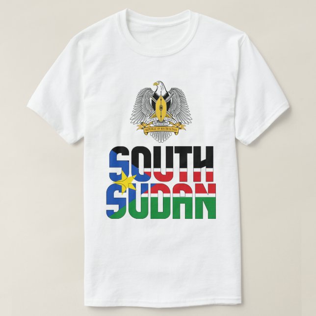 Sydsudan och Jackande av Arm Patriotic Flagga T Shirt (Design framsida)