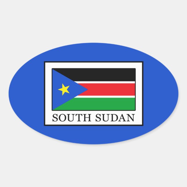 Sydsudan Ovalt Klistermärke (Framsida)