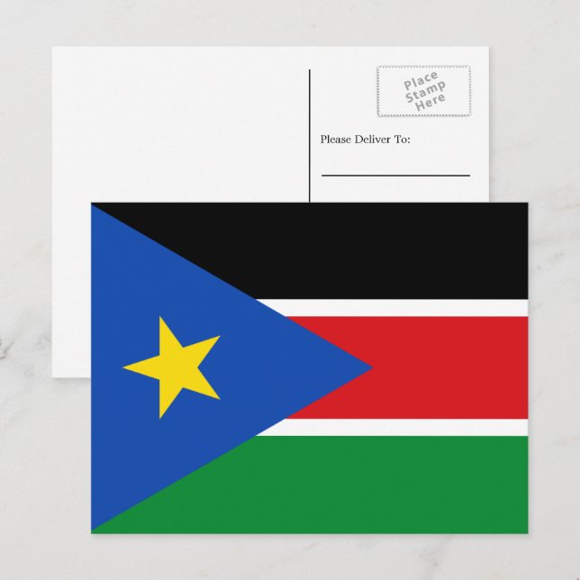Sydsudanesiska Flagga, Flagga Sydsudan Vykort (Fram/baksida)