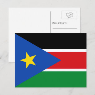 Sydsudanesiska Flagga, Flagga Sydsudan Vykort