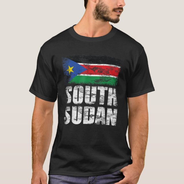 Sydsudanesiska Flagga T Shirt (Framsida)