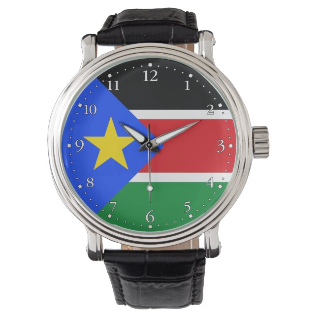 Sydsudanesiska flaggan armbandsur (Framsida)