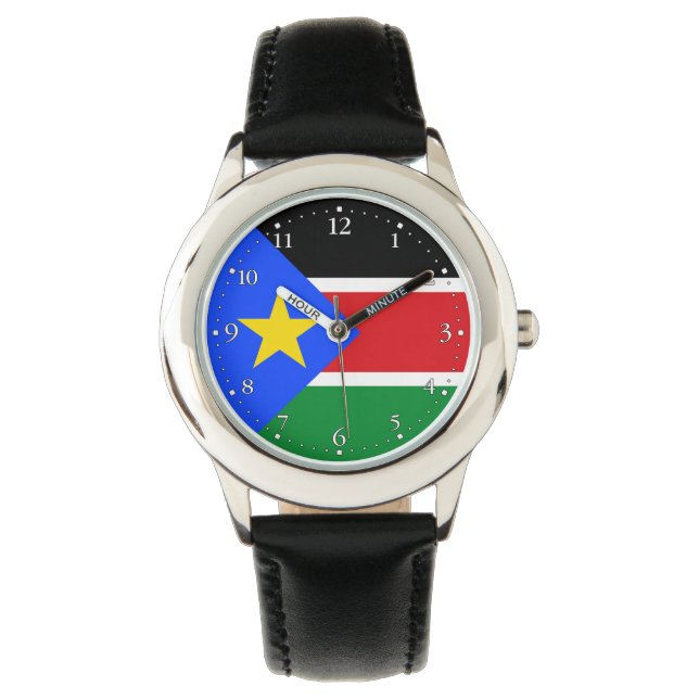 Sydsudanesiska flaggan armbandsur (Framsida)