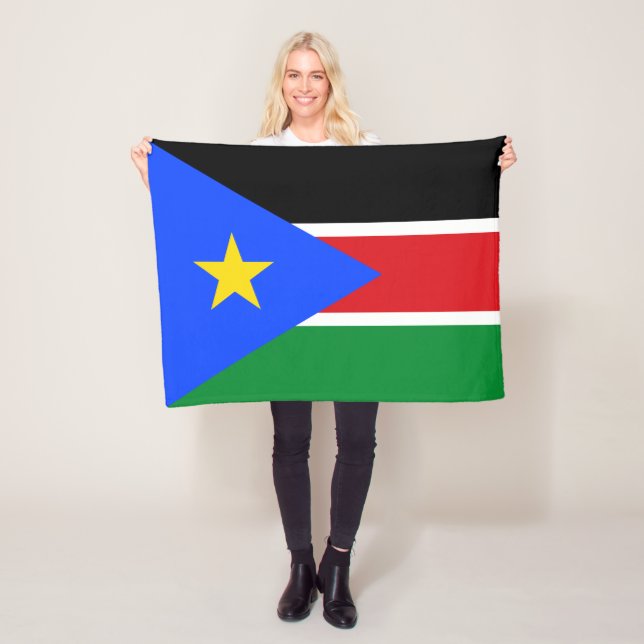 Sydsudanesiska flaggan fleecefilt (På plats)