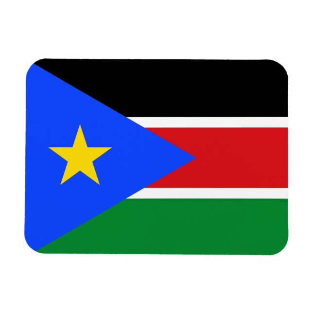 Sydsudanesiska flaggan magnet (Horisontell)
