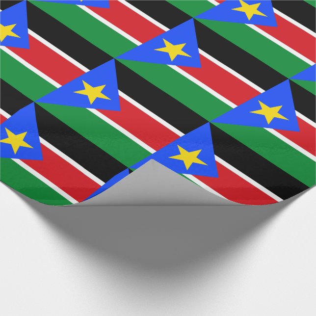 Sydsudanesiska flaggan presentpapper (Hörn)
