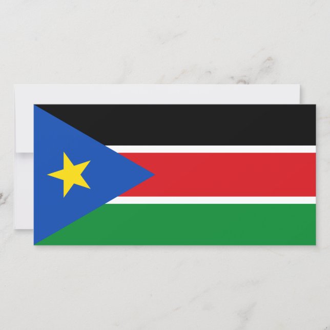 Sydsudans flagga (Afrika) Kort (Framsida)