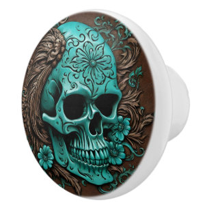 Sydturkos Westerna Land Blommigt Skull Knopp
