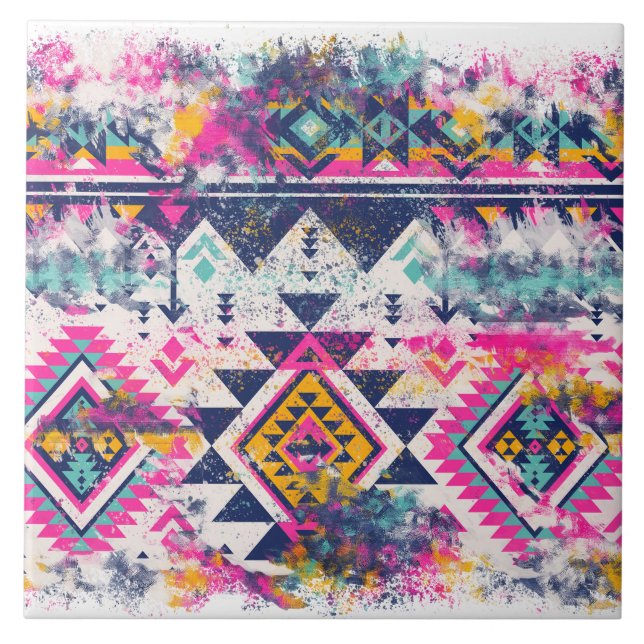 Sydväst/Aztec/Italienska designplattan för keramis Kakelplatta (Framsidan)