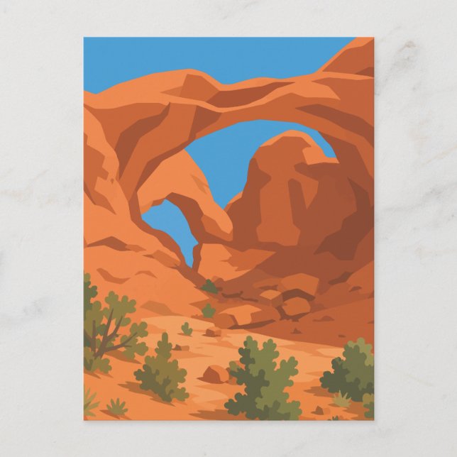 Sydväst Desert Rock Arch Landskapsaffisch Vykort (Framsida)
