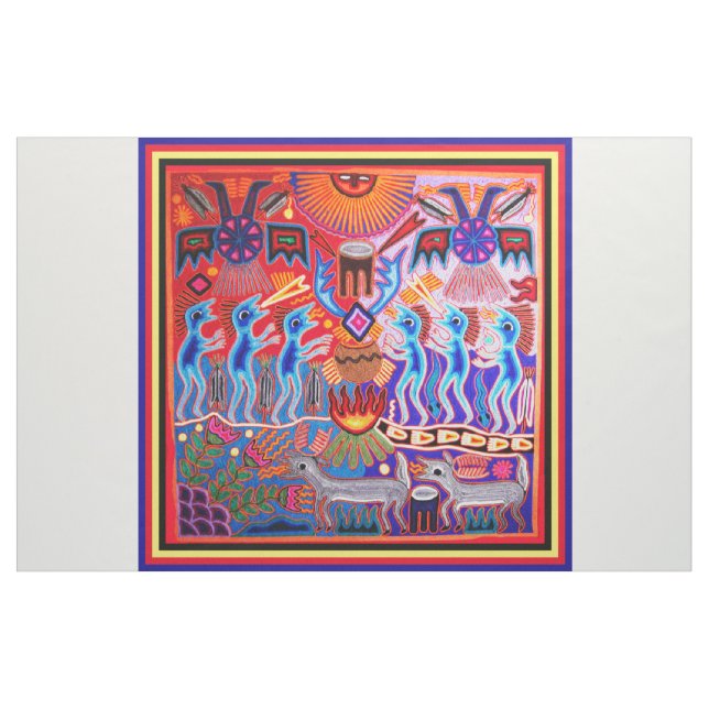 Sydväst Huichol Peyote-ritualtyg Tyg (Yard)