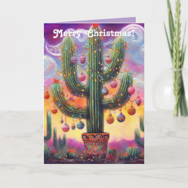Sydväst jul ökenkärna Saguaro kaktus Helgkort