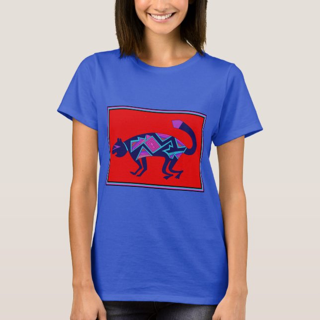 Sydväst Mimbres Katt T Shirt (Framsida)