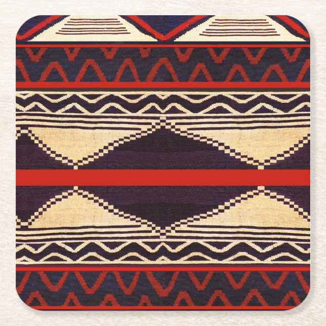 Sydväst Native American Coaster Underlägg Papper Kvadrat (Framsidan)