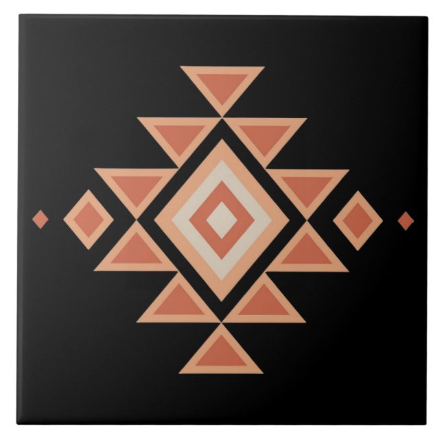 Sydväst Native Black och Desert Orange Kakelplatta (Framsidan)