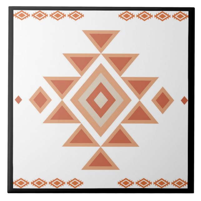Sydväst Native Black och Desert Orange Kakelplatta (Framsidan)