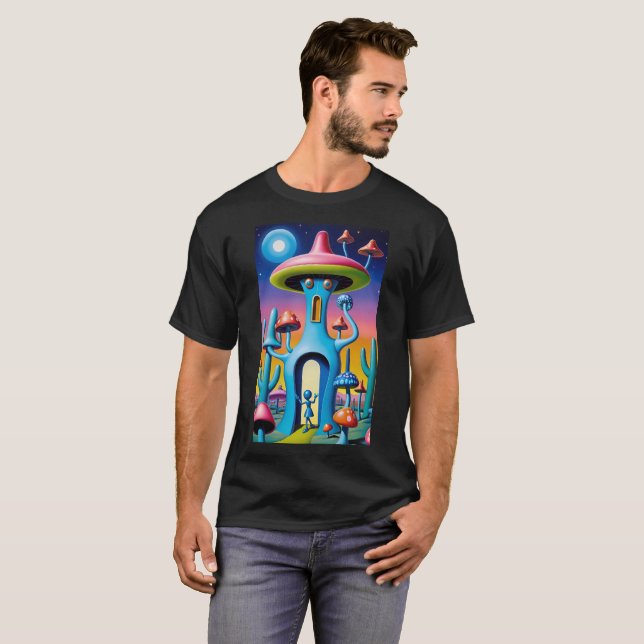 Sydväst om Mushroom Town Shroombillies T Shirt (Hel framsida)
