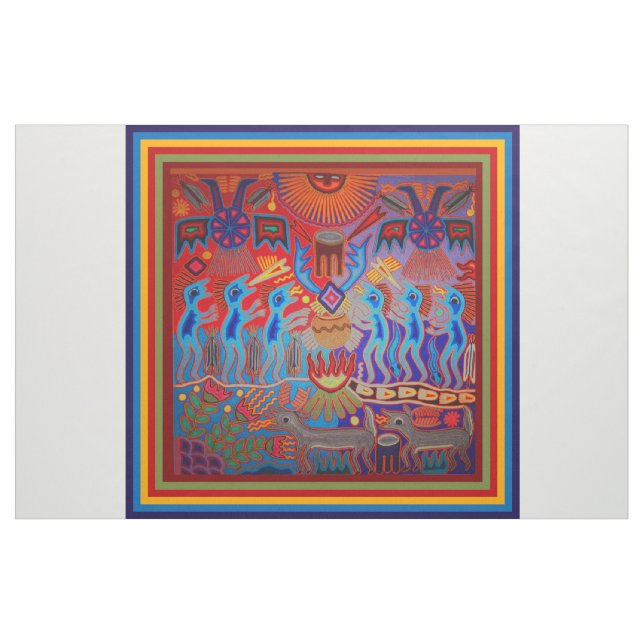 Sydväst Shamansk Peyote Ritual Huichol Tyg (Yard)