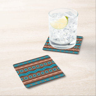 Sydväst stil geometrisk Cameron Gorge Design Underlägg Papper Kvadrat
