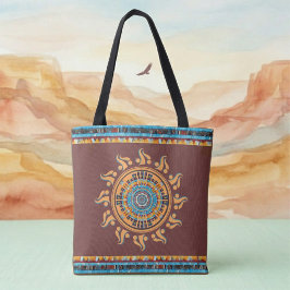 Sydväst Sun Mandala Tote Bag Tygkasse