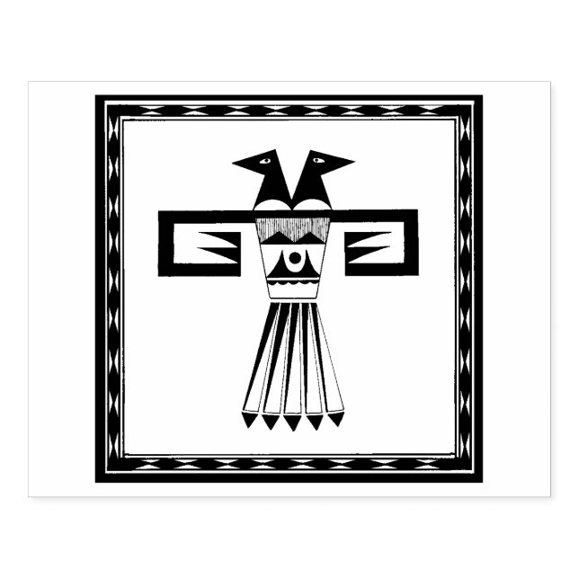 Sydväst Tvåhövdad Fågel Designstämpel Stämpel (Tryck)