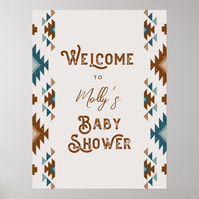 Sydväst välkomstaffisch för baby shower poster (Framsidan)