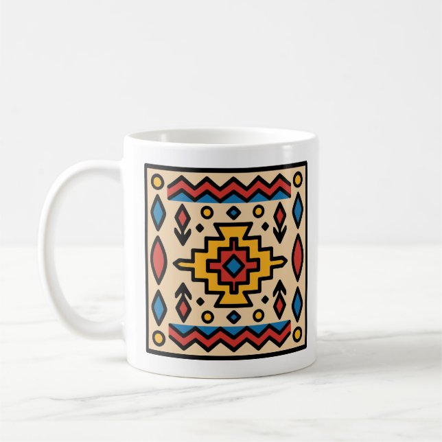 Sydvästamerikansk geometrisk design kaffemugg (Vänster)