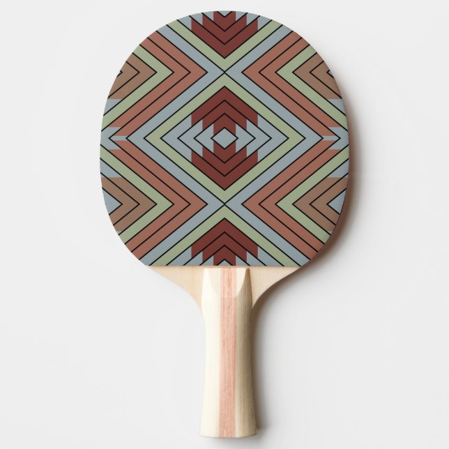 Sydvästamerikansk indiansk stil mönstrad konst pingisracket (Framsidan)
