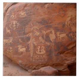 Sydvästamerikansk urfolks petroglyf kakelplatta