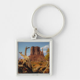 Sydvästdeert Monument Valley Arizona Fyrkantig Silverfärgad Nyckelring