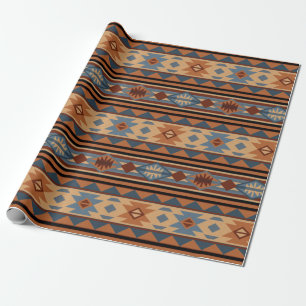 SydvästdesignAdobe Grått Brown Tribal Mönster Presentpapper