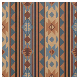 SydvästdesignAdobe Grått Brown Tribal Mönster Tyg