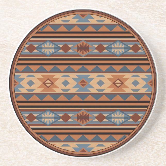 SydvästdesignAdobe Grått Brown Tribal Mönster Underlägg (Framsidan)