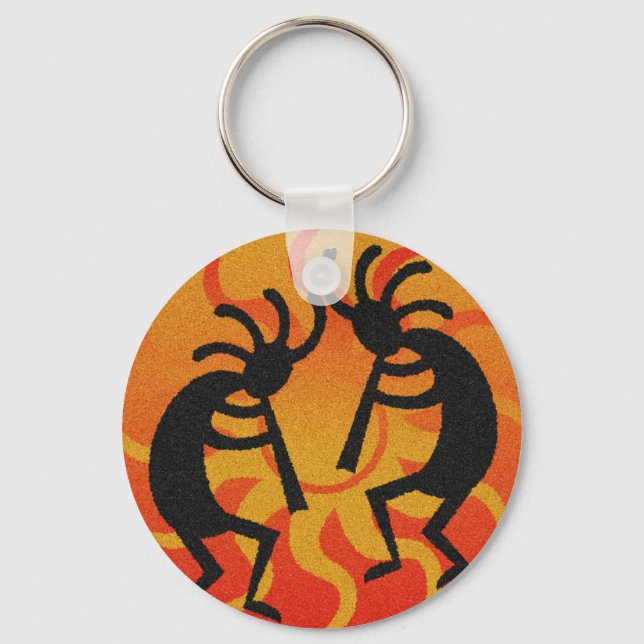 Sydvästdesignen Dancing Kokopelli Nyckelring (Framsida)