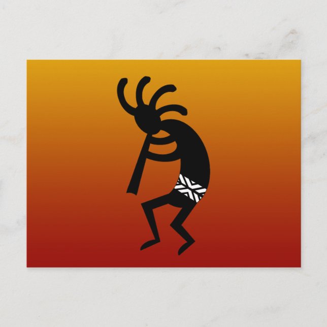 Sydvästdesignen Dancing Kokopelli Vykort (Framsida)