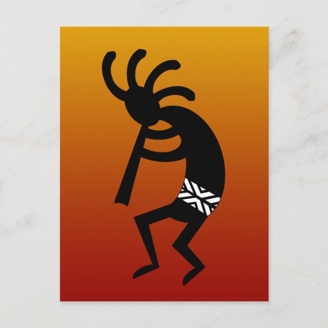 Sydvästdesignen Dancing Kokopelli Vykort (Framsida)