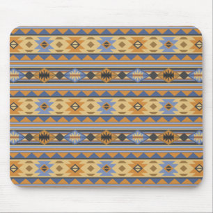 Sydvästdesignens Guld Blue Grått Tribal Mönster Musmatta