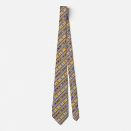 Sydvästdesignens Guld Blue Grått Tribal Mönster Slips